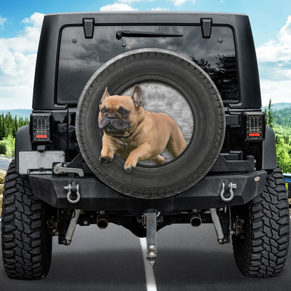 Petthouse | French Bulldog Running Funny Tire Cover For Car Dog Spare Tire Cover Trailer Tire Cover