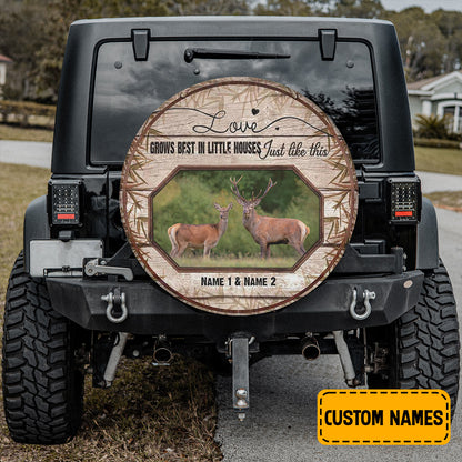 Petthouse | Customized Tire Cover Deer Couple Wrap Love Tire Cover Wild Deer Tire Wrap Car Decoration