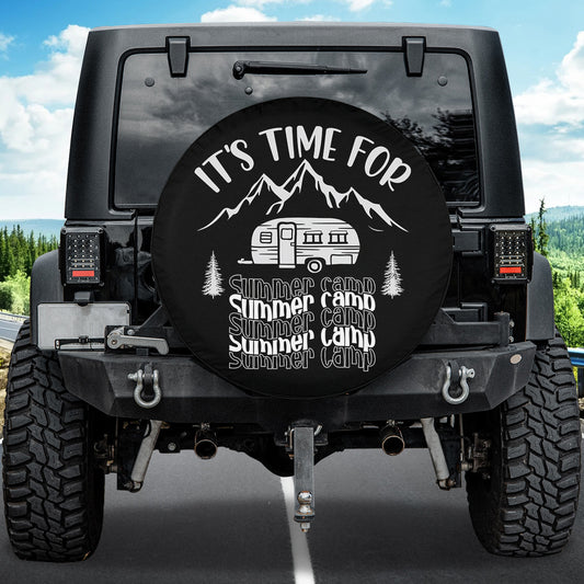 Petthouse | Its's Time For Summer Camp Spare Tire Cover Car Accessory Mountain Camper Tire Cover Spare