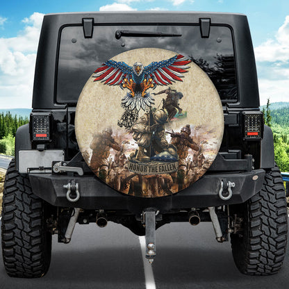 Petthouse | American Veteran Soldier Military Spare Tire Cover Honor The Fallen Freedom Day Car Accessory