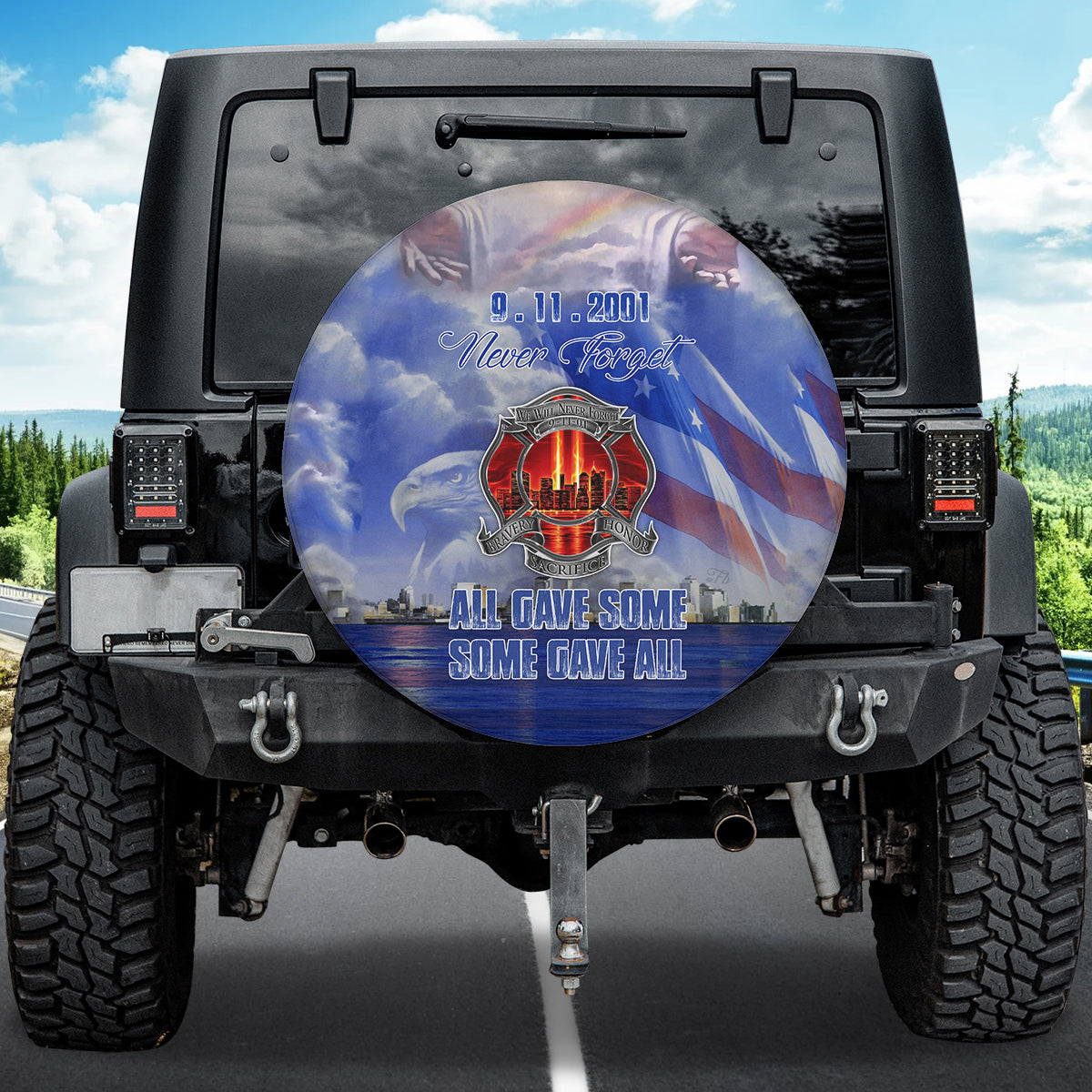 Petthouse | 911 Memorial Spare Tire Cover Never Forget American Flag Tire Protector Covers Eagle Wheel Cover