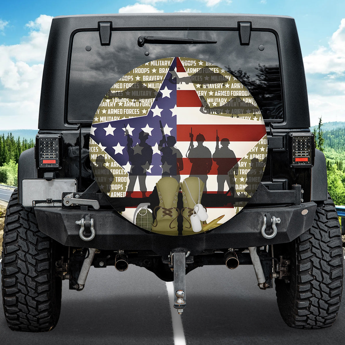 Petthouse | American Remembrance Day Spare Wheel Cover American Veteran Wheel Cover Waterproof New Car Gift