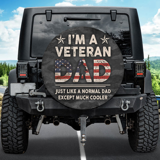 Petthouse | American Veteran Dad Spare Tire Cover Memorial Day Remembrance Day Decor Father's Day Gift