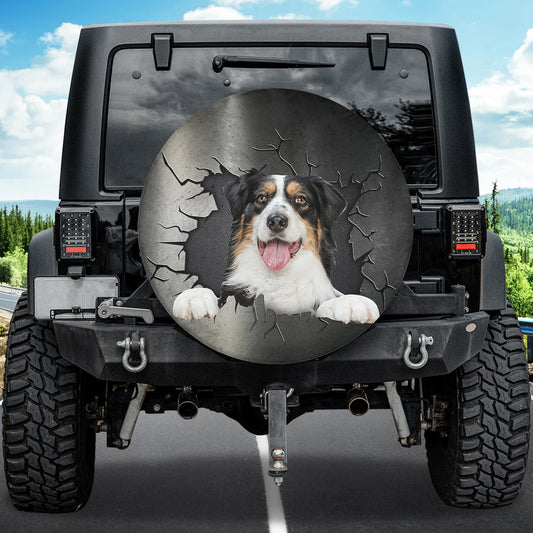 Petthouse | Australian Shepherd Dog Spare Tire Cover Big Hole Printed Wheel Cover Funny Car Accessories