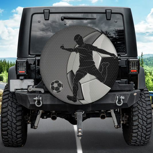 Petthouse | Men Football Spare Tire Cover Football Soccer Spare Wheel Cover Sport Lover Tire Cover Car Decor