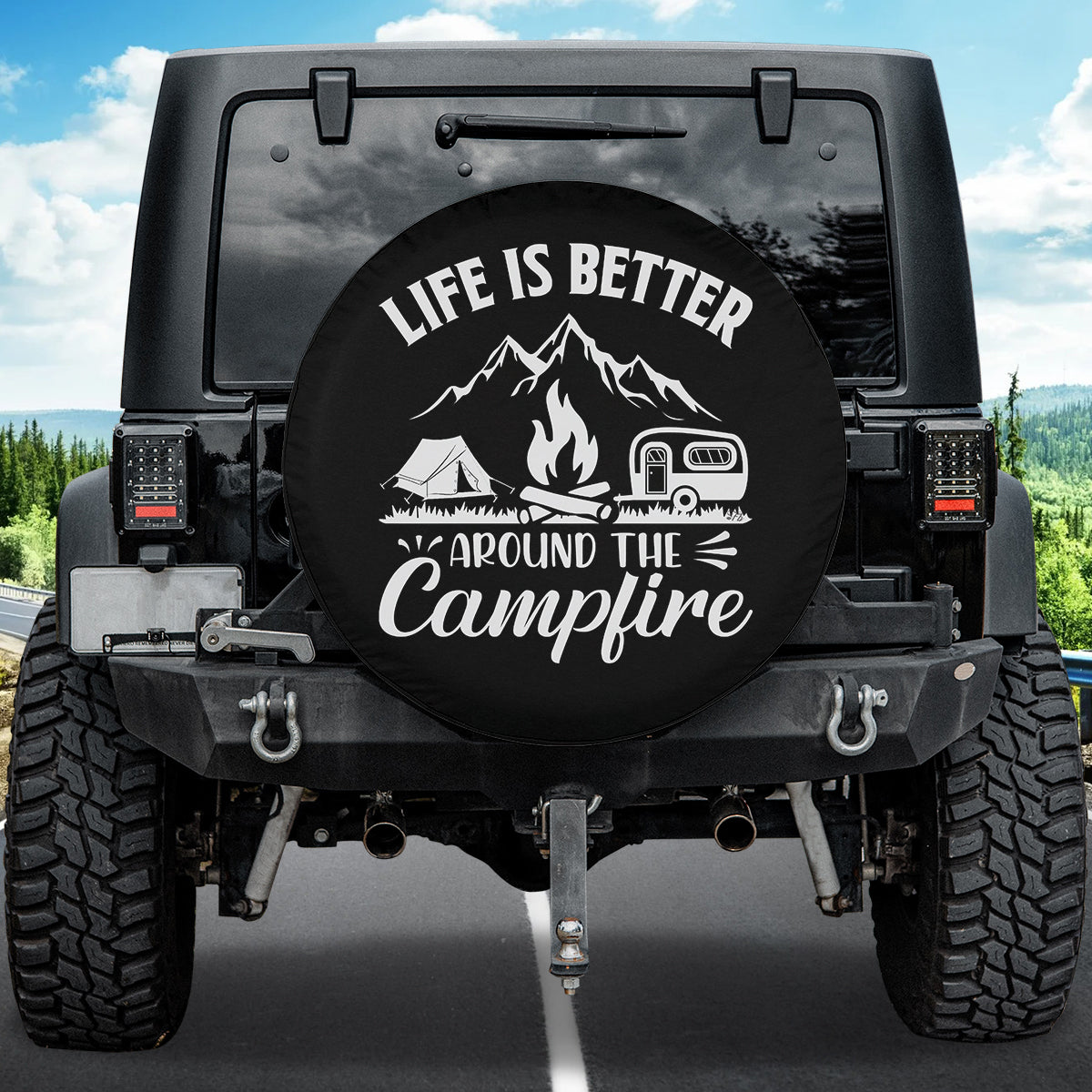 Petthouse | Campfire Spare Tire Cover Car Camping Wheel Tire Cover New Car Gift Tire Wheel Protector