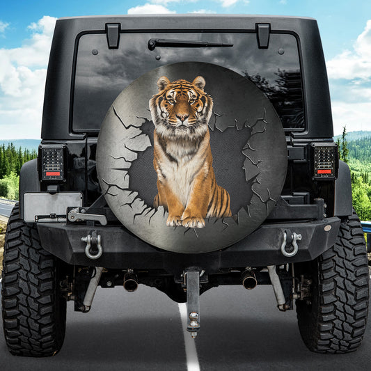 Petthouse | Cool Tiger Metal Crack Hole Funny Corrosion Protection Wheel Covers Gift For Animal Lovers