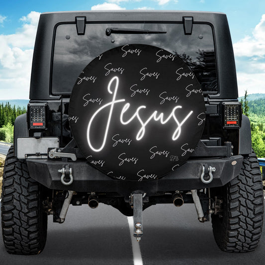 Petthouse | Jesus Saves From Darkness To Light Tire Cover, Jesus Safe Life Wheel Cover, God Gift