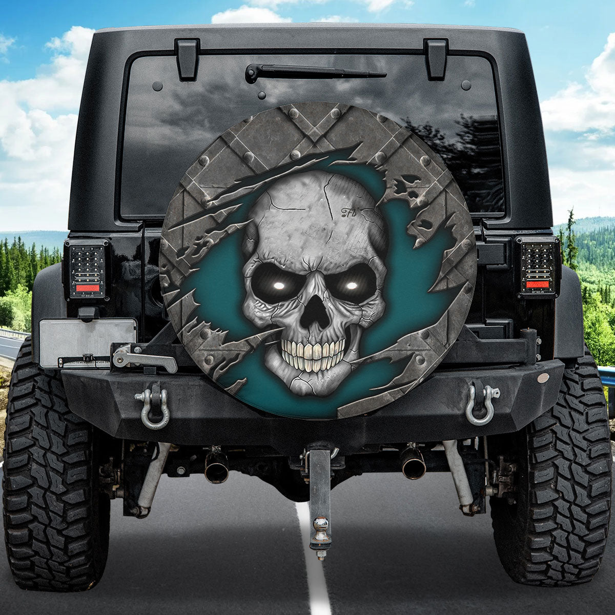 Petthouse | Skull Spare Tire Cover Halloween Skeleton Bone Wheel Tire Cover Gifts For Boyfriends