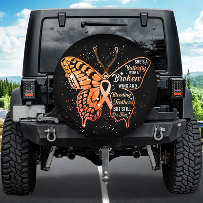 Petthouse | Strong Cancer Girls Universal Spare Tire Cover Broken Butterfly Tire Protector For Her Death Anni