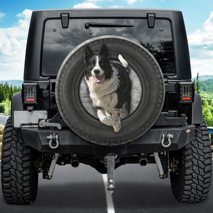 Petthouse | Border Collie Spare Tire Cover Dog Tire Protector Running Dog Wheel Cover For Trailers Dog