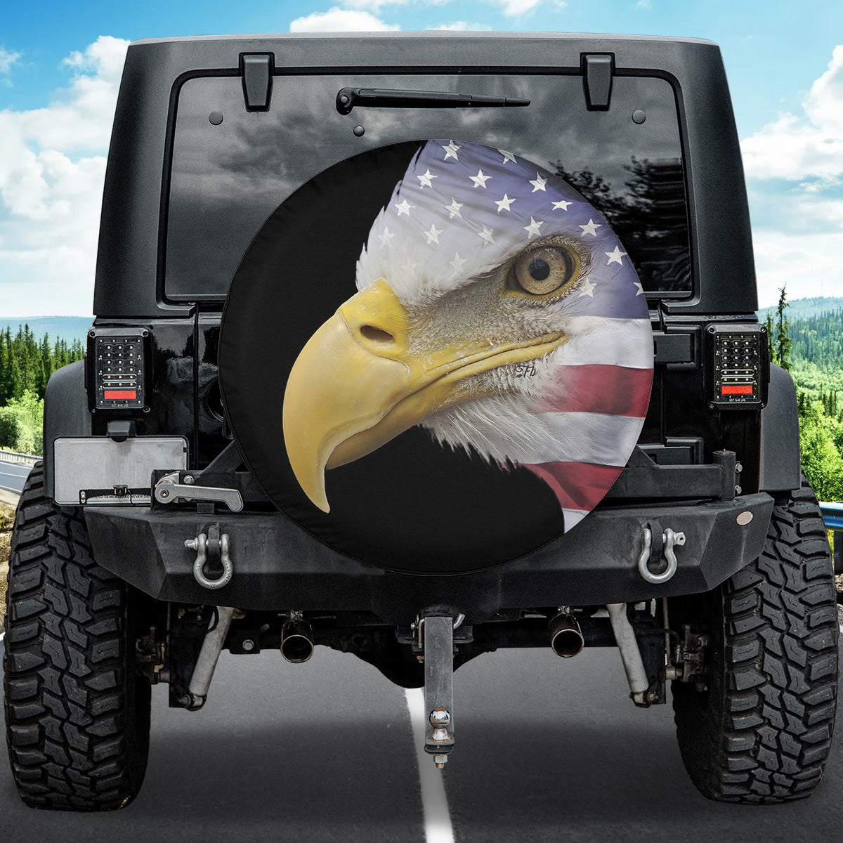 Petthouse | Eagle American Flag Independence Day Spare Tire Cover American Patriot Gift Car Accessories