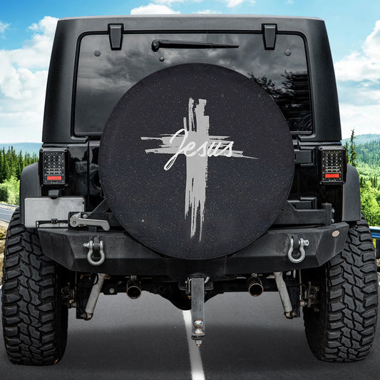 Petthouse | Jesus Cross Print Spare Tire Cover Jesus Christian Gift Decor Car