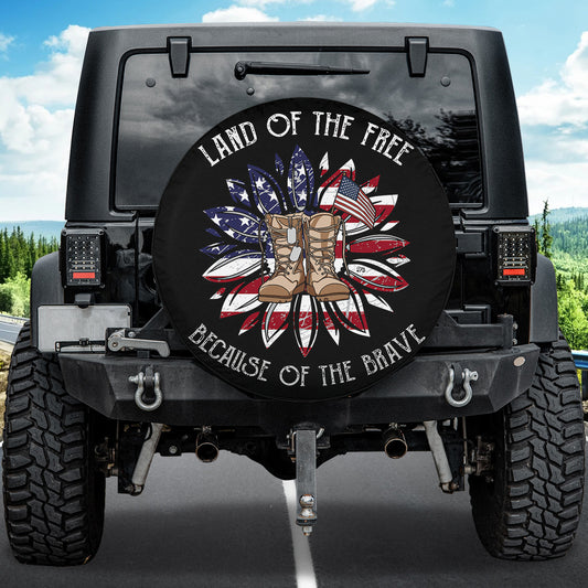 Petthouse | Land Of The Free Spare Tire Cover American Veteran Tire Cover American Sunflower Tire Cover Decor