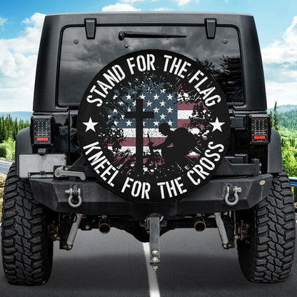 Petthouse | American Veteran Christian Cross Spare Tire Cover Us Soldier Memorial Day Decor Grandpa Daddy Gift