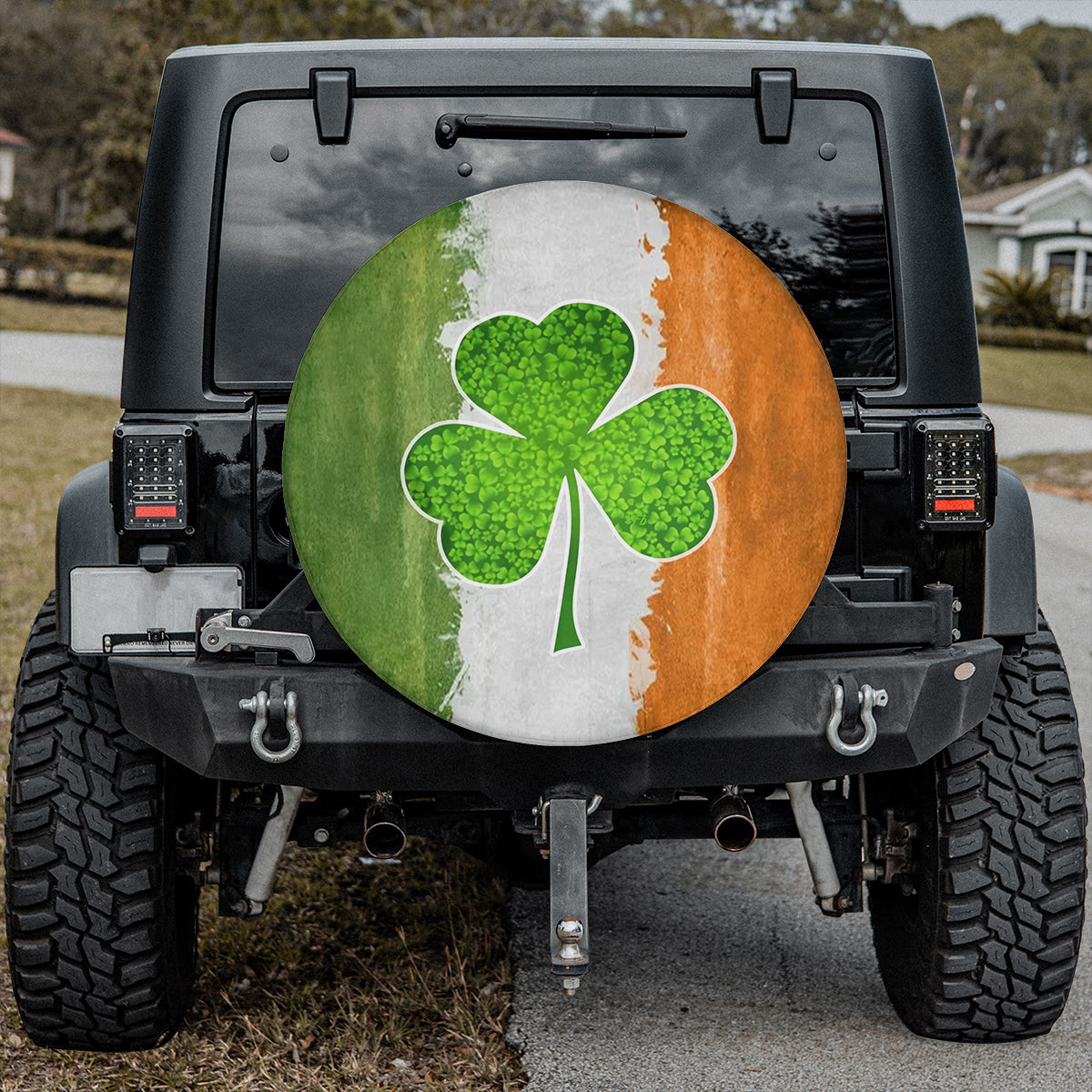 Petthouse | Irish Shamrock St Patricks Day Decoration Cute Spare Tire Cover Irish Flag Wheel Cover Irish Gifts