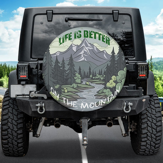 Petthouse | Mountain Landscape Adventure Spare Tire Cover Life Is Better On The Mountain Truck Decoration