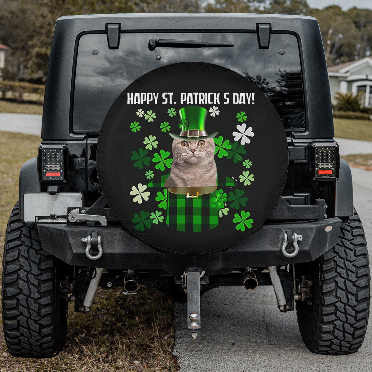 Petthouse | Cat Cute Spare Tire Cover St Patricks Day Decor Wheel Cover Car Accessories Cat Lover Gifts Men