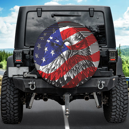 Petthouse | Eagle Head Spare Tire Cover American Flag Tire Cover Patriotic Wheel Cover Car Accessories