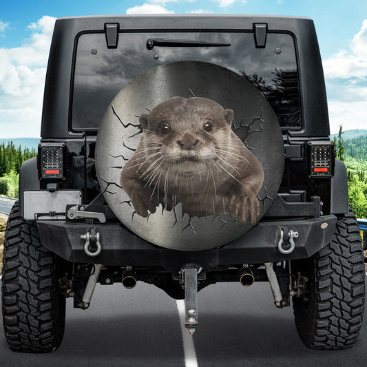 Petthouse | Otter Cute Tire Protector Covers Otter Sea Animal Hole Camper Tire Cover Animal Lover