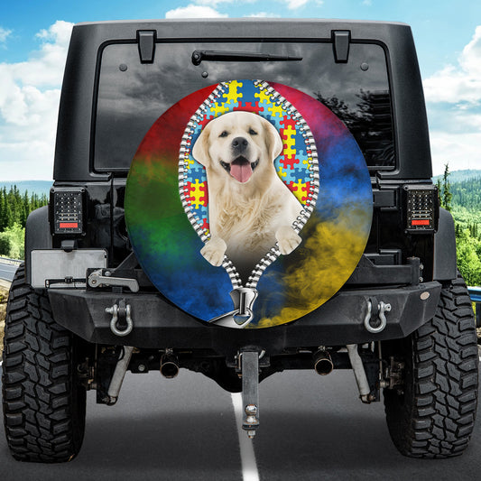 Petthouse | Labrador Retriever Autism Awareness Wheel Cover Dog Puzzle Piece Design Autism Advocate Gifts