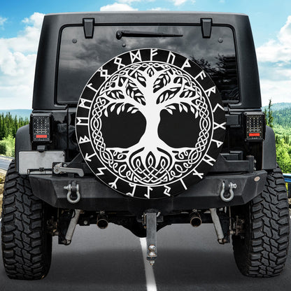 Petthouse | World Tree Viking Pattern Tire Cover Scandinavia Culture Pattern Tire Cover Car Decoration