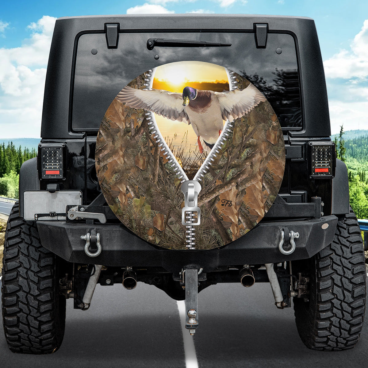 Petthouse | Duck Hunting Tire Cover Duck Flying Tire Wrap Camo Pattern Tire Cover Duck Hunter Cover Hunter Gift