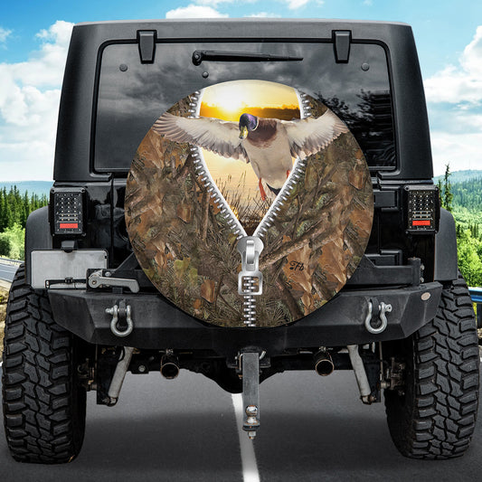 Petthouse | Duck Hunting Tire Cover Duck Flying Tire Wrap Camo Pattern Tire Cover Duck Hunter Cover Hunter Gift