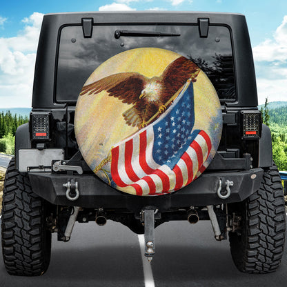 Petthouse | Eagle American Flag Spare Tire Cover American Patriot Indpendence Day Car Accessories Gift Idea