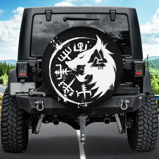 Petthouse | Viking Fenrir Wolf Spare Tire Cover Wolf Wild Animal Truck Decoration Viking Fans Gift