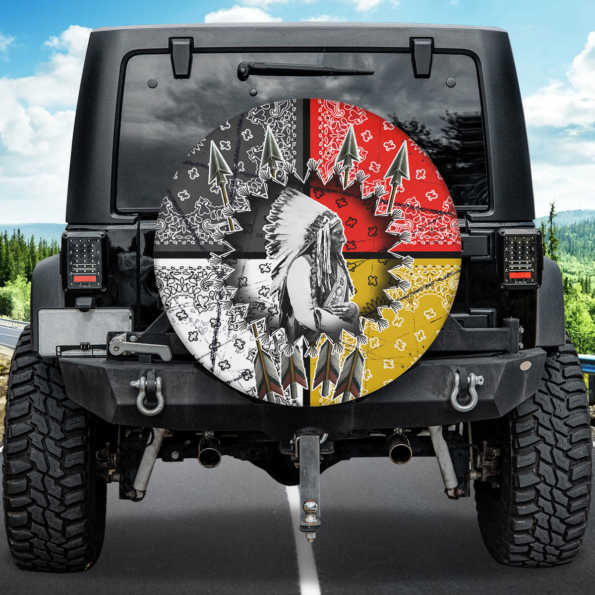 Petthouse | Native American Spare Tire Cover Native Chief Bandala Native Pride Native Wheel Cover