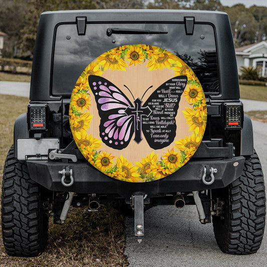 Petthouse | Christ Butterfly Tire Cover Butterfly Tire Cover Sunflower Pattern Tire Cover Car Decoration