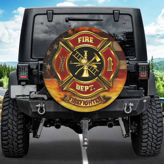 Petthouse | Firefighter Tire Cover Firefighter Symbol Wrap American Firefighter Cover Car Decoration