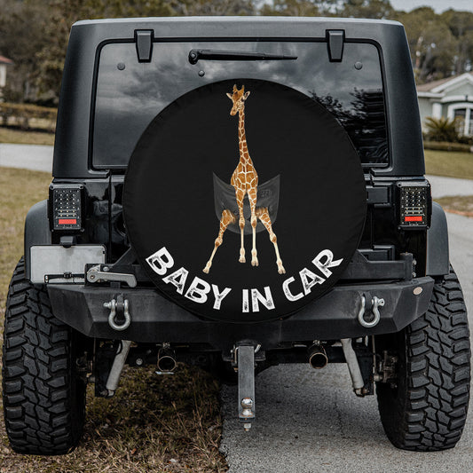 Petthouse | Baby In Car Tire Cover Giraffe Baby In Pocket Tire Wrap Warming Tire Cover Car Decoration