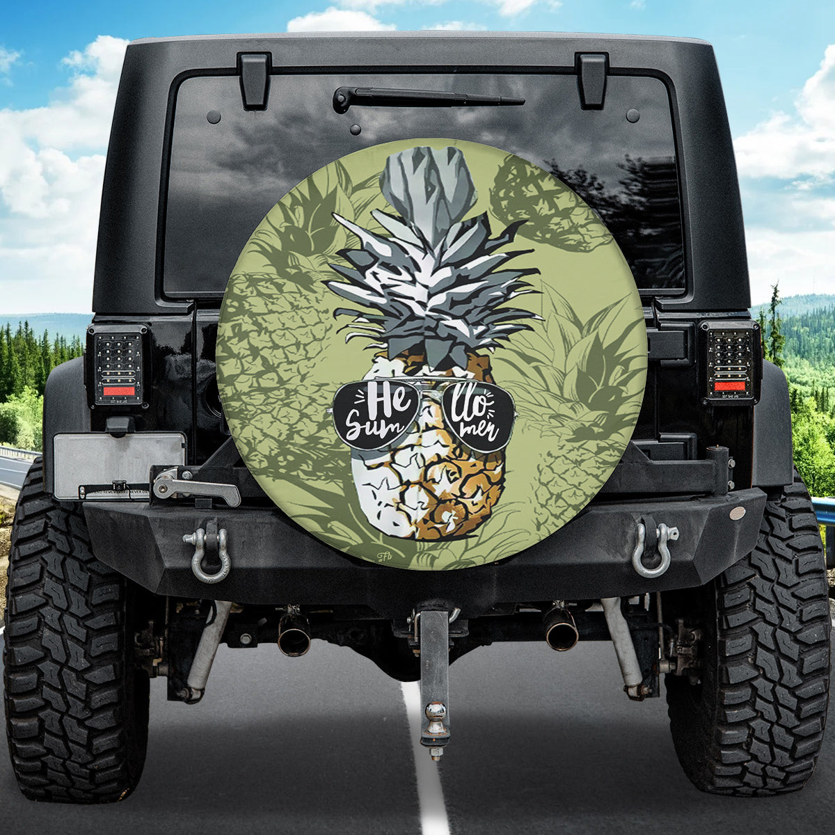 Petthouse | Pineapple Sunglasses Hello Summer Spare Tire Cover Summer Fruits Summer Vibes Wheel Cover