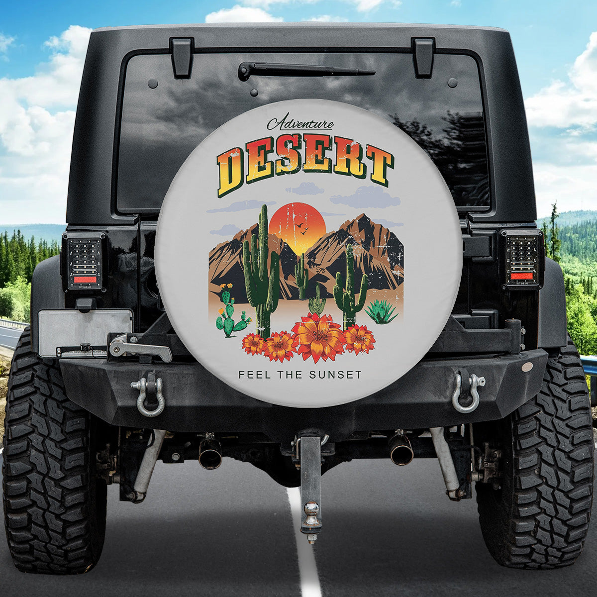 Petthouse | Adventure Desert Spare Tire Cover Feel The Sunset Wheel Cover For Car Gift Idea Car Accessories