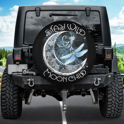 Petthouse | Dragonfly Moon Stay Wild Moon Child Spare Tire Cover Dragonfly Truck Decoration