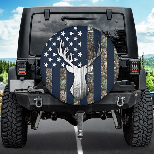 Petthouse | Deer Head Tire Cover American Deer Cover American Camo Pattern Wrap Camo Wrap Car Decoration