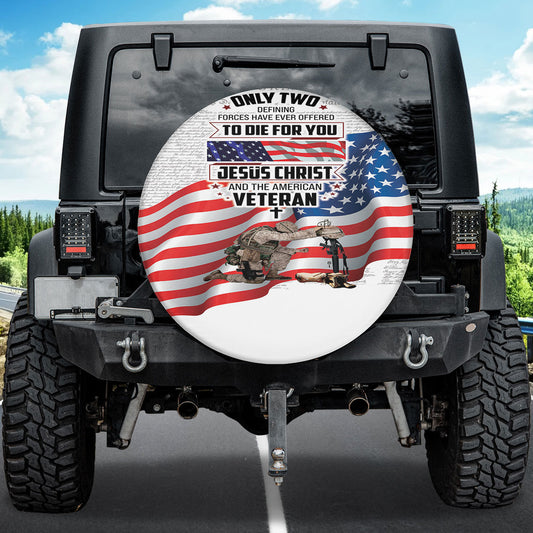 Petthouse | Jesus Christ And American Veteran Spare Tire Cover Us Soldier Army Military Memorial Day Decor