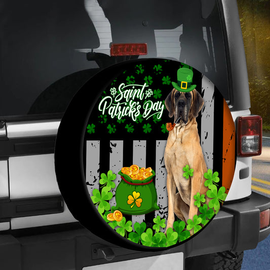 Petthouse | Great Dane Lover Spare Tire Cover St Patrick's Day Tire Cover Irish Tire Wrap Gift For Dog Lover