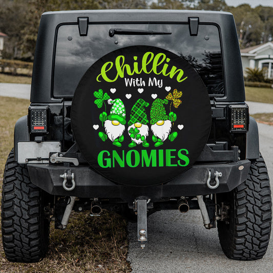 Petthouse | Irish St Patricks Day Gnome Spare Tire Cover Chillin With My Gnomies St Patricks Day Decoratrion