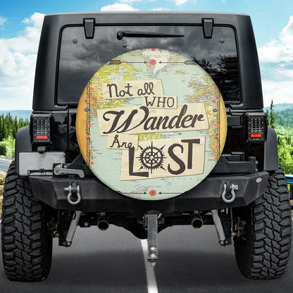 Petthouse | Not All Who Wander Are Lost Spare Tire Cover Greenland Map Gift For Greenland Lovers