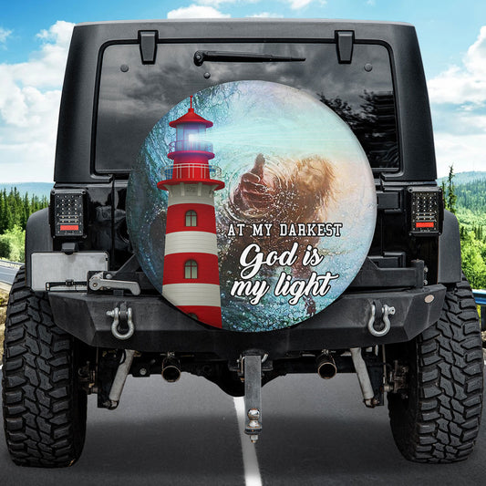 Petthouse | Christian Tire Cover At My Darkest God Is My Light Wheel Cover Religious Quotes Car Accessories