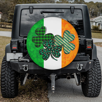 Petthouse | Irish Shamrock Leopard St Patricks Day Spare Tire Cover Happy Saint Patricks Day Irish Gift Ideas