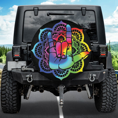 Petthouse | Tie Dye Shaka Tire Cover Mandala Spare Tire Cover Hippie Style Wheel Cover Car Accessories