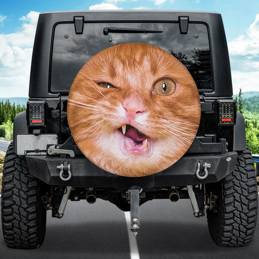 Petthouse | Funny Ginger Cat Yelling Spare Tire Cover Cat Lover Gifts Wheel Cover For Car New Car Gift