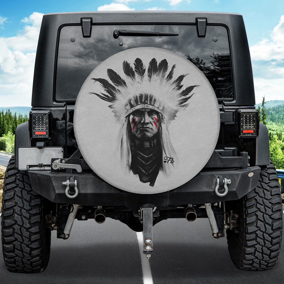 Petthouse | Native Tribe Chief Art Spare Tire Cover Native Pride Month Decor Car