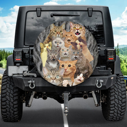 Petthouse | Cat Pattern Spare Tire Cover New Car Gift Car Accessory Funny Cat Gift Tire Protector Cat Lover