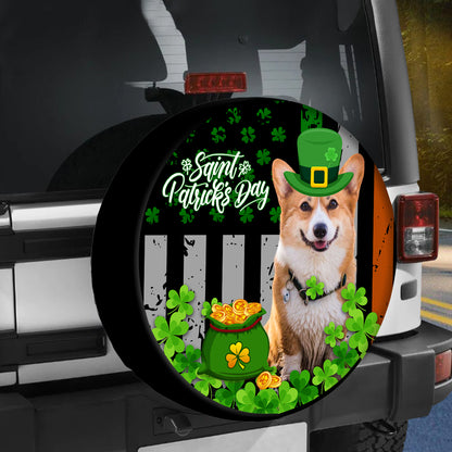 Petthouse | Welsh Corgi Dog Spare Tire Cover Dog Lover Irish Tire Wrap Gift For Happy St Patrick's Day