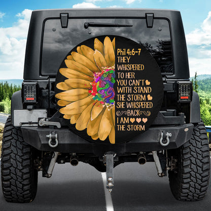 Petthouse | I Am The Storm Sunflower Spare Tire Cover Truck Decoration Parents Gift